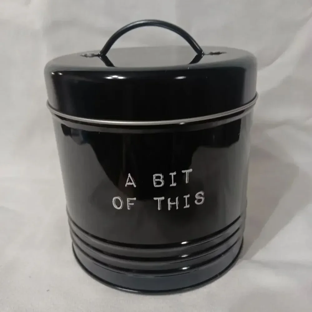 small coffee bar bin box metal canister storage container “A bit of this”
